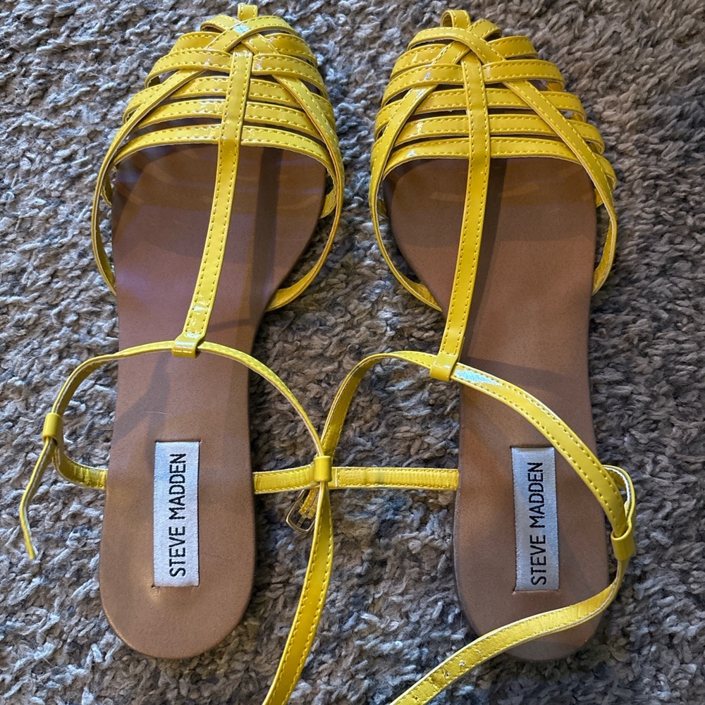 Steve Madden Yellow Strappy Sandals